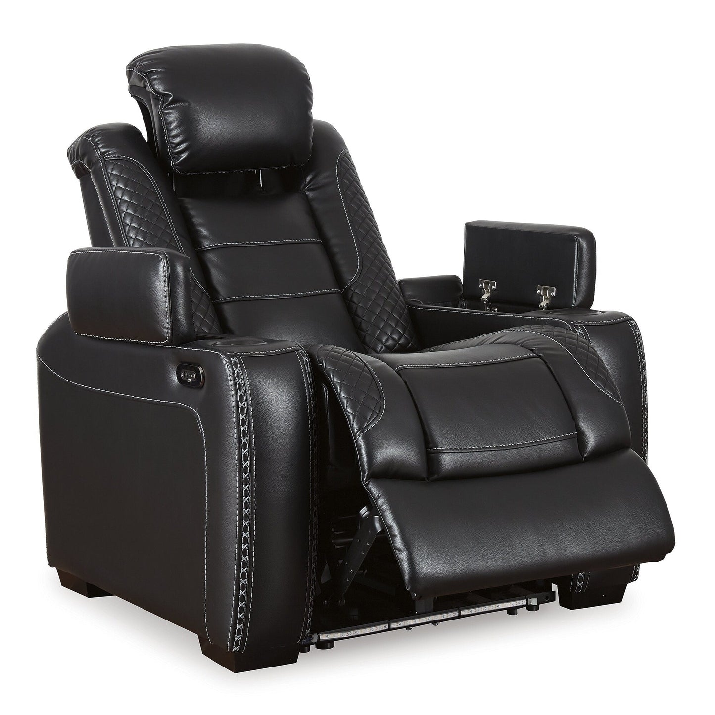 Fauteuil inclinable noir à commande électrique Party Time de Signature Design by Ashley