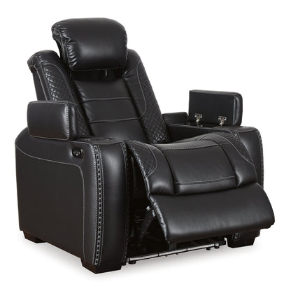 Fauteuil inclinable noir à commande électrique Party Time de Signature Design by Ashley