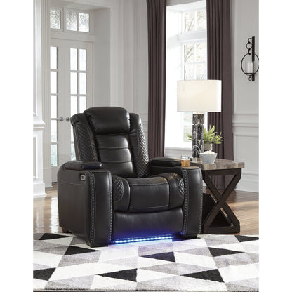 Fauteuil inclinable noir à commande électrique Party Time de Signature Design by Ashley