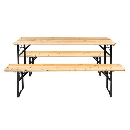 Ensemble de pique-nique pliable en bois massif