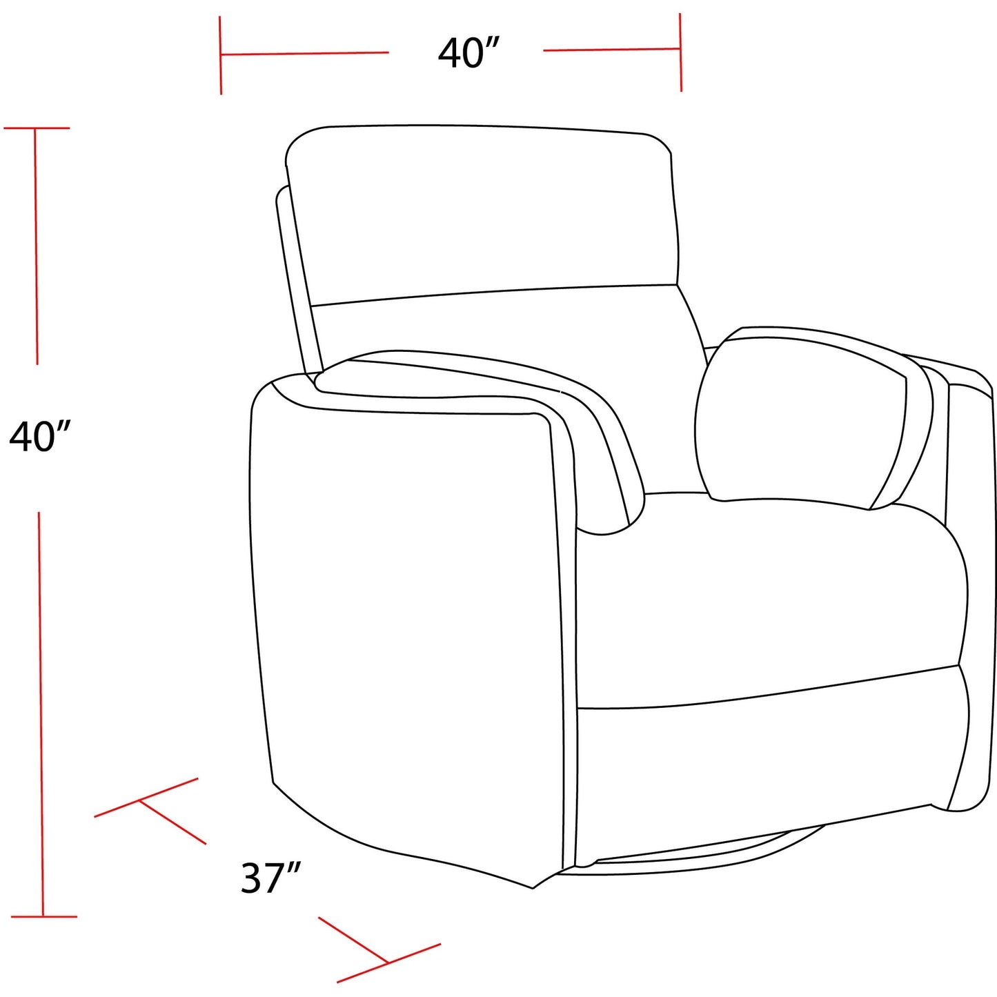 Fauteuil inclinable pivotant à glissement électrique Fairview Home