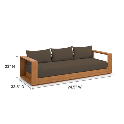 Ensemble de meubles de patio d'extérieur Tahoe en bois d'acacia, 5 pièces