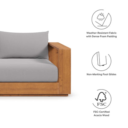 Ensemble de meubles de patio d'extérieur Tahoe en bois d'acacia, 5 pièces