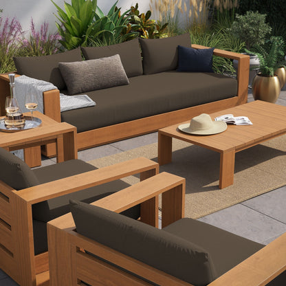 Ensemble de meubles de patio d'extérieur Tahoe en bois d'acacia, 5 pièces