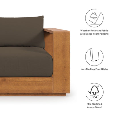 Ensemble de meubles de patio d'extérieur Tahoe en bois d'acacia, 5 pièces