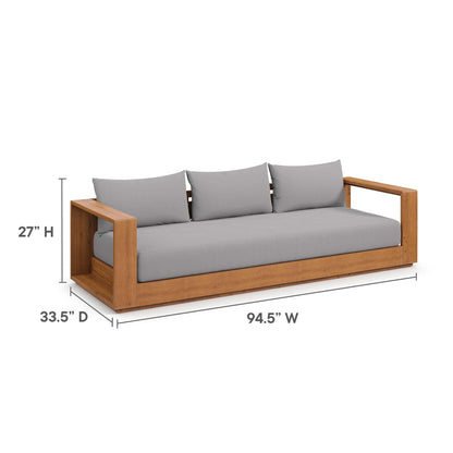 Ensemble de meubles de patio d'extérieur Tahoe en bois d'acacia, 5 pièces