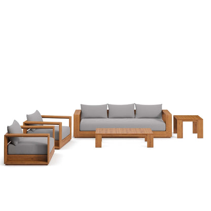 Ensemble de meubles de patio d'extérieur Tahoe en bois d'acacia, 5 pièces