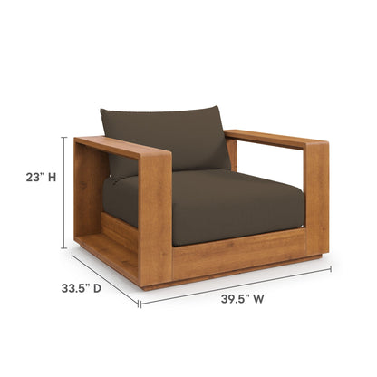 Ensemble de meubles de patio d'extérieur Tahoe en bois d'acacia, 5 pièces