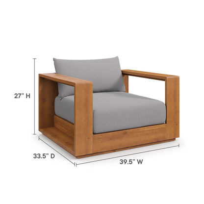 Ensemble de meubles de patio d'extérieur Tahoe en bois d'acacia, 5 pièces