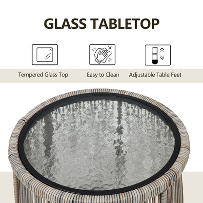 Ensemble de bistro en osier pour extérieur, 3 pièces, ensemble de chaises de patio en rotin résistant aux intempéries avec coussins.