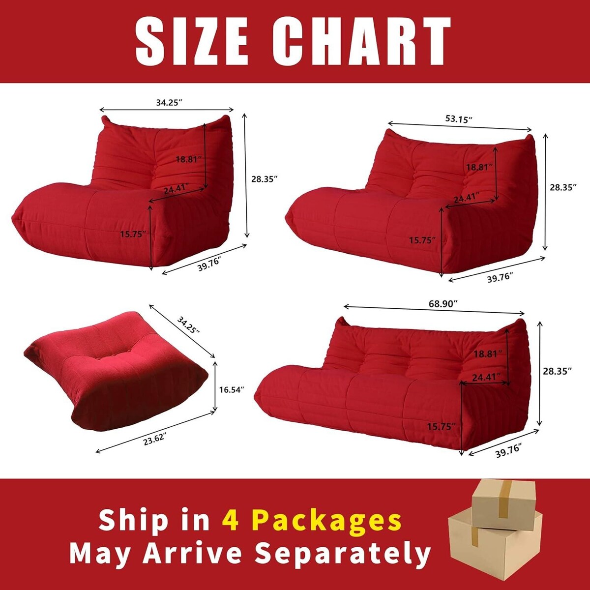 Ensembles de canapé pouf en velours Teddy