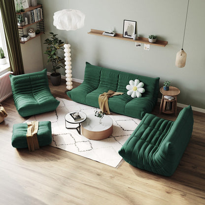 Ensembles de canapé pouf en velours Teddy