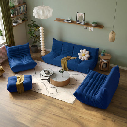 Ensembles de canapé pouf en velours Teddy