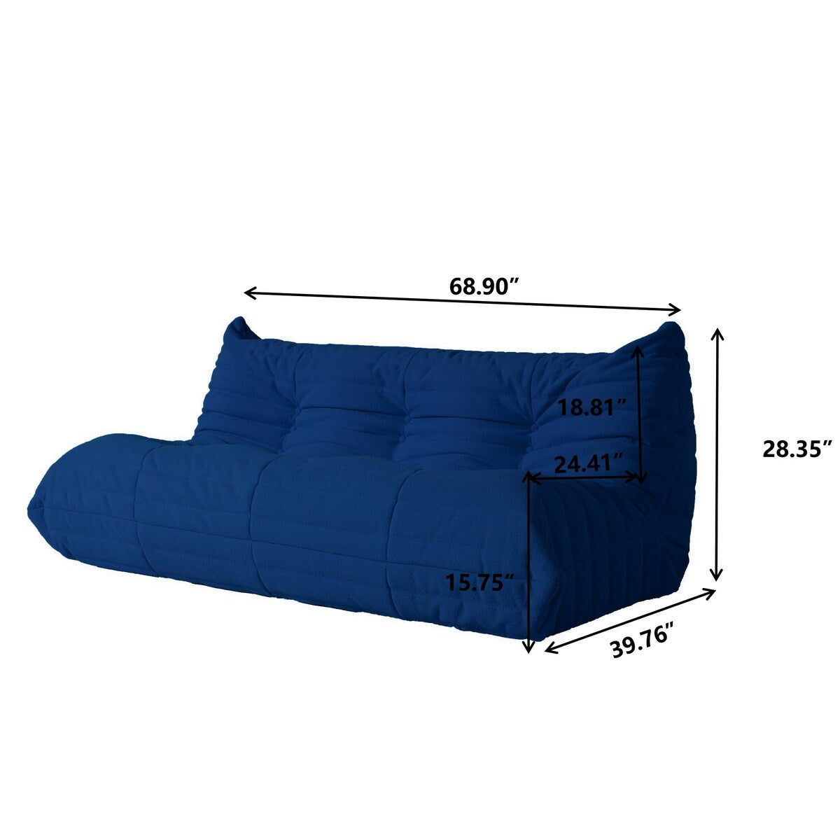 Ensembles de canapé pouf en velours Teddy