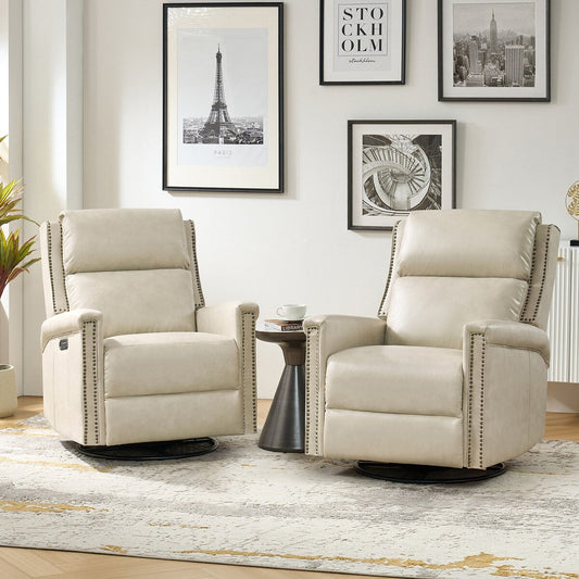 Ensemble de 2 fauteuils inclinables électriques pivotants et basculants Tobias de HULALA HOME
