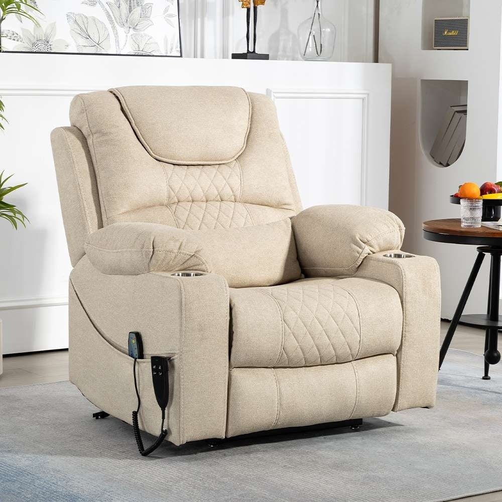 Chaise inclinable à levage électrique améliorée, modèle phare, à double moteur, avec contrôle indépendant, surdimensionnée, inclinable à 180° et à dossier plat.
