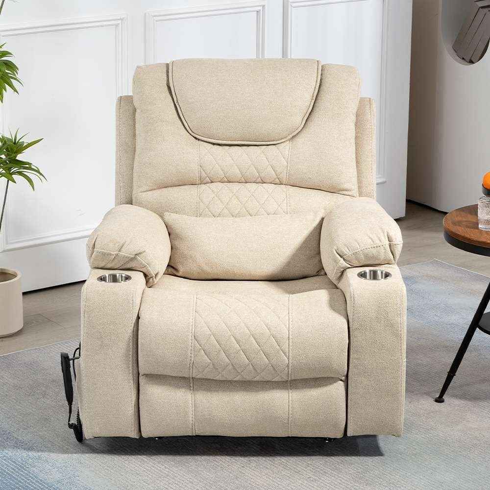 Chaise inclinable à levage électrique améliorée, modèle phare, à double moteur, avec contrôle indépendant, surdimensionnée, inclinable à 180° et à dossier plat.