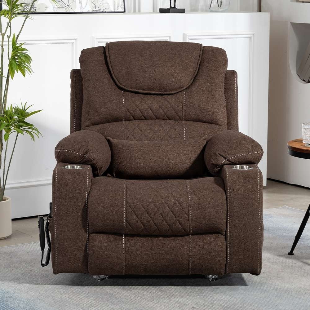 Chaise inclinable à levage électrique améliorée, modèle phare, à double moteur, avec contrôle indépendant, surdimensionnée, inclinable à 180° et à dossier plat.