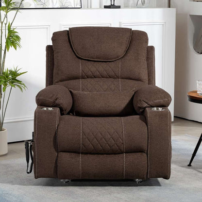 Chaise inclinable à levage électrique améliorée, modèle phare, à double moteur, avec contrôle indépendant, surdimensionnée, inclinable à 180° et à dossier plat.