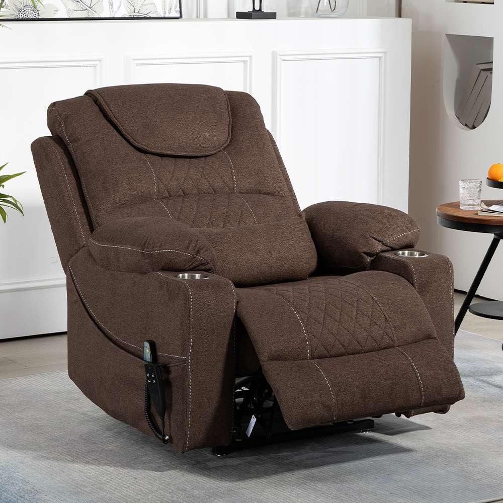 Chaise inclinable à levage électrique améliorée, modèle phare, à double moteur, avec contrôle indépendant, surdimensionnée, inclinable à 180° et à dossier plat.