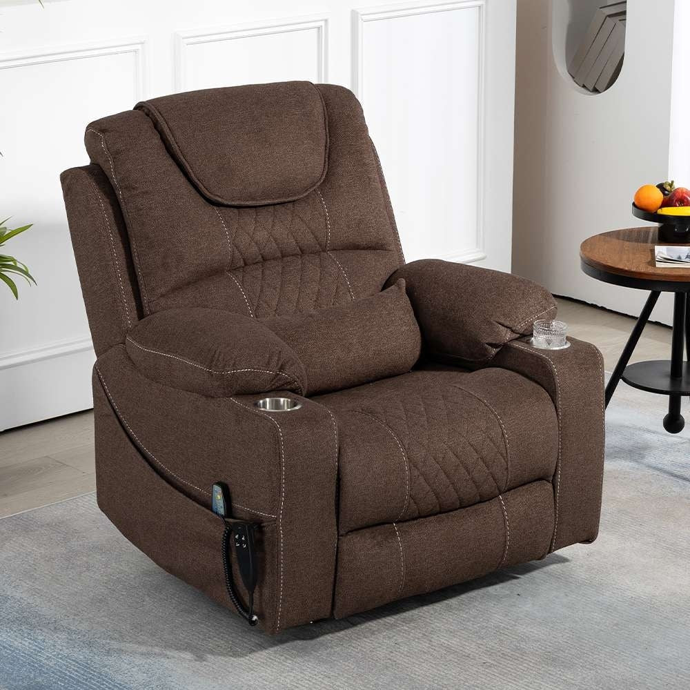 Chaise inclinable à levage électrique améliorée, modèle phare, à double moteur, avec contrôle indépendant, surdimensionnée, inclinable à 180° et à dossier plat.
