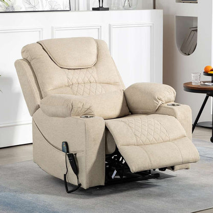 Chaise inclinable à levage électrique améliorée, modèle phare, à double moteur, avec contrôle indépendant, surdimensionnée, inclinable à 180° et à dossier plat.