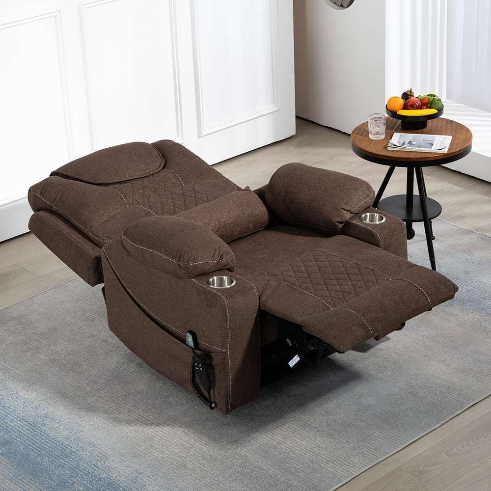 Chaise inclinable à levage électrique améliorée, modèle phare, à double moteur, avec contrôle indépendant, surdimensionnée, inclinable à 180° et à dossier plat.