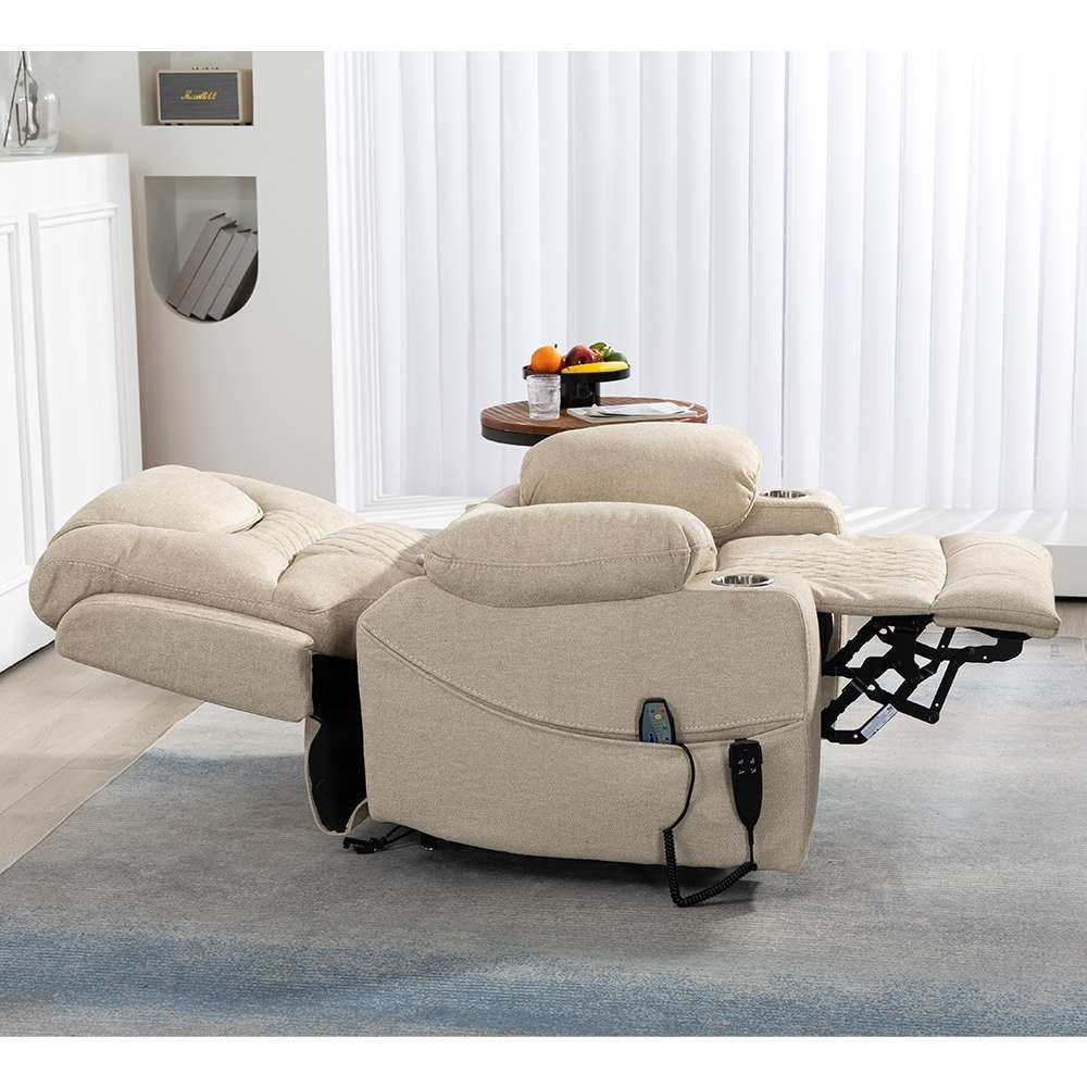 Chaise inclinable à levage électrique améliorée, modèle phare, à double moteur, avec contrôle indépendant, surdimensionnée, inclinable à 180° et à dossier plat.