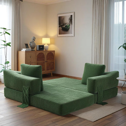 Canapé-lit convertible rembourré de 70,87 pouces, chaise convertible, canapé de sol confortable pour salon, chambre à coucher, tissu chenille