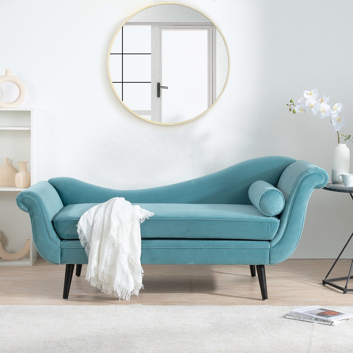 Chaise longue vintage avec accoudoirs enroulés de Christopher Knight Home