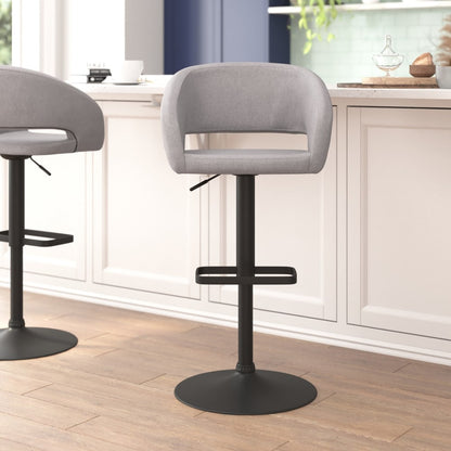 Tabouret de bar moderne rembourré et à hauteur réglable avec dossier arrondi