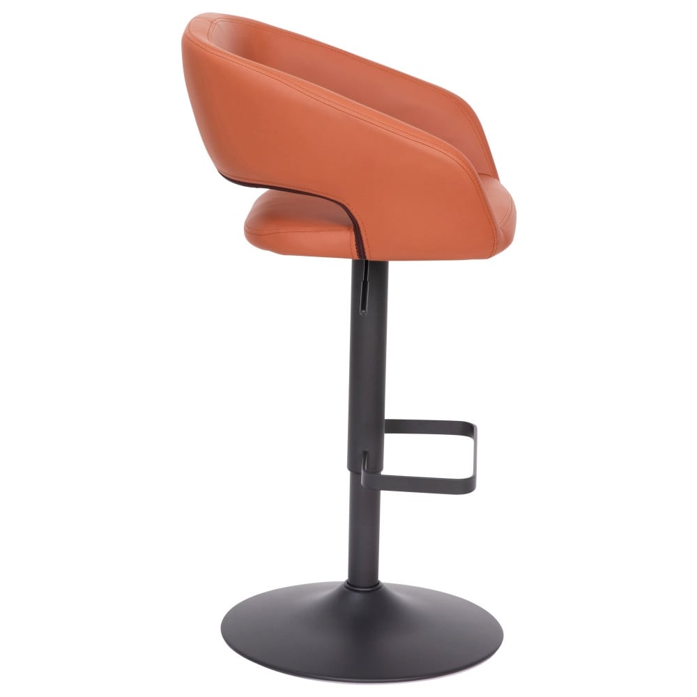 Tabouret de bar moderne rembourré et à hauteur réglable avec dossier arrondi