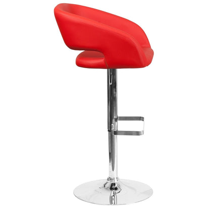 Tabouret de bar moderne rembourré et à hauteur réglable avec dossier arrondi