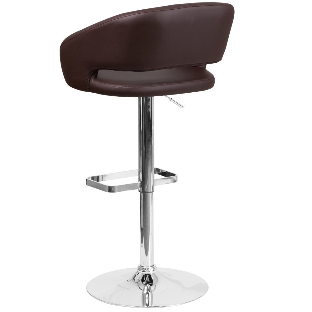 Tabouret de bar moderne rembourré et à hauteur réglable avec dossier arrondi