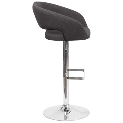Tabouret de bar moderne rembourré et à hauteur réglable avec dossier arrondi