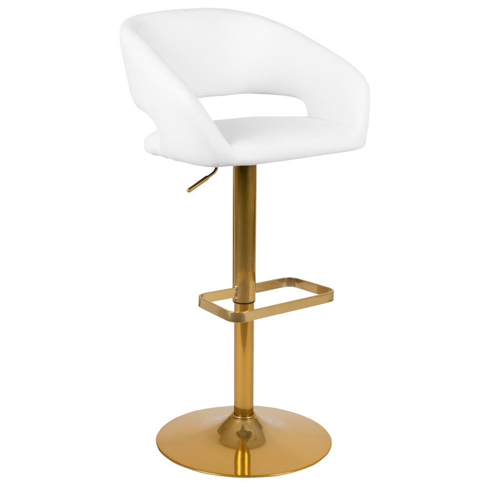 Tabouret de bar moderne rembourré et à hauteur réglable avec dossier arrondi
