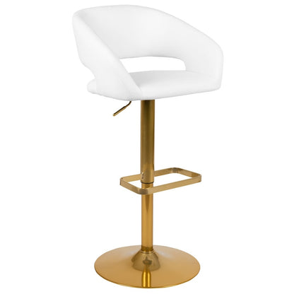 Tabouret de bar moderne rembourré et à hauteur réglable avec dossier arrondi