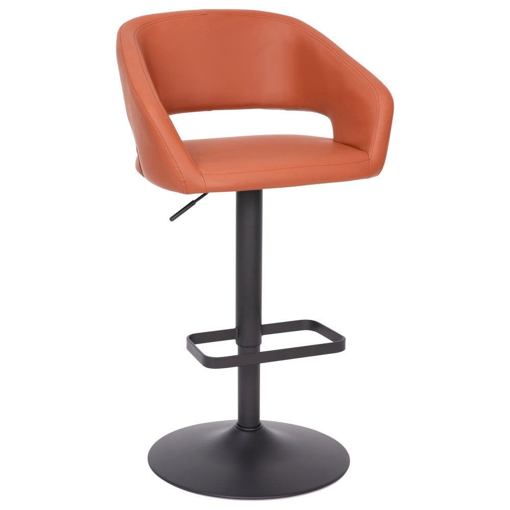 Tabouret de bar moderne rembourré et à hauteur réglable avec dossier arrondi