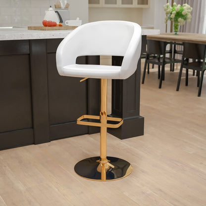 Tabouret de bar moderne rembourré et à hauteur réglable avec dossier arrondi