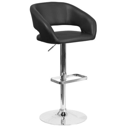 Tabouret de bar moderne rembourré et à hauteur réglable avec dossier arrondi