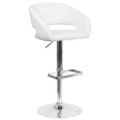 Tabouret de bar moderne rembourré et à hauteur réglable avec dossier arrondi