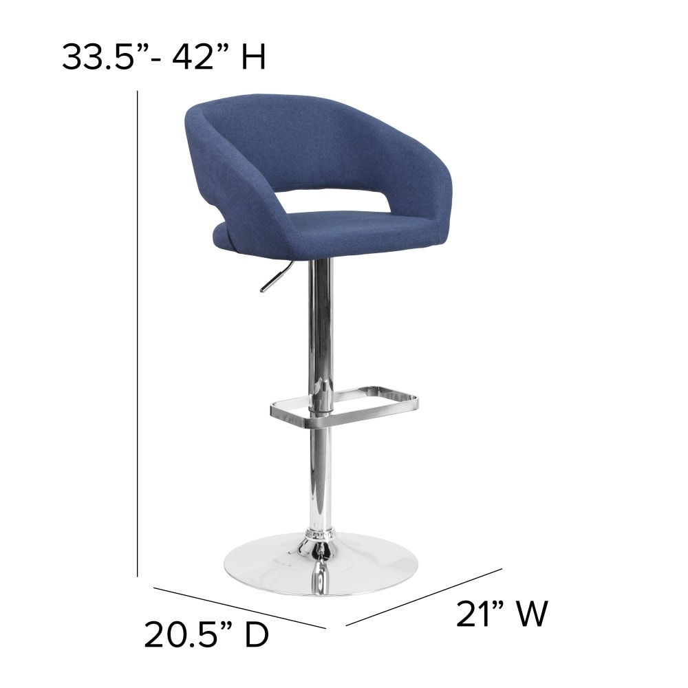 Tabouret de bar moderne rembourré et à hauteur réglable avec dossier arrondi