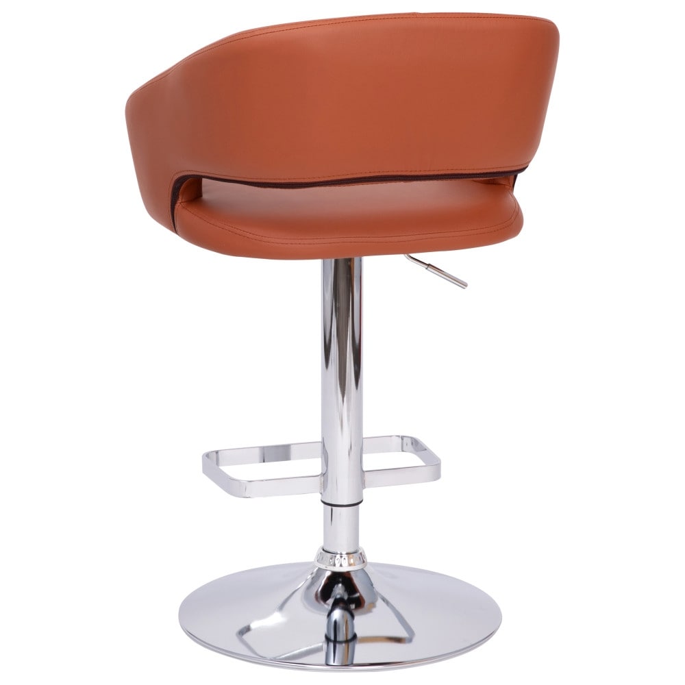 Tabouret de bar moderne rembourré et à hauteur réglable avec dossier arrondi