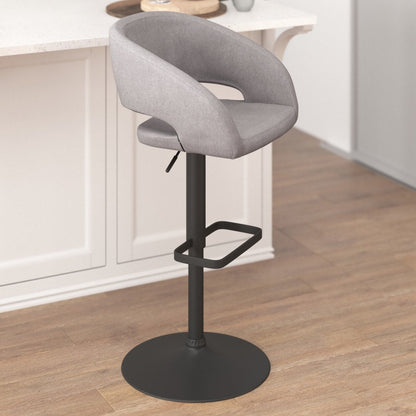 Tabouret de bar moderne rembourré et à hauteur réglable avec dossier arrondi