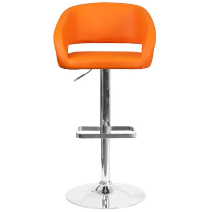 Tabouret de bar moderne rembourré et à hauteur réglable avec dossier arrondi
