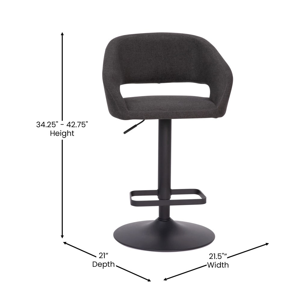 Tabouret de bar moderne rembourré et à hauteur réglable avec dossier arrondi