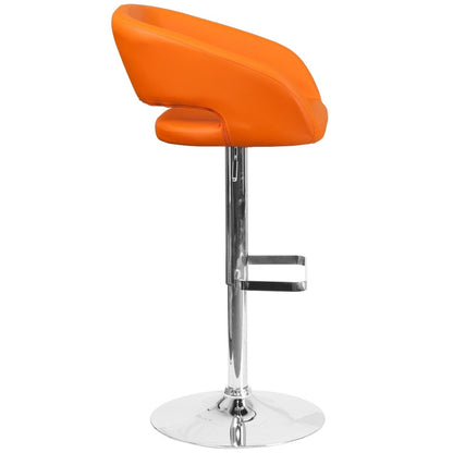 Tabouret de bar moderne rembourré et à hauteur réglable avec dossier arrondi