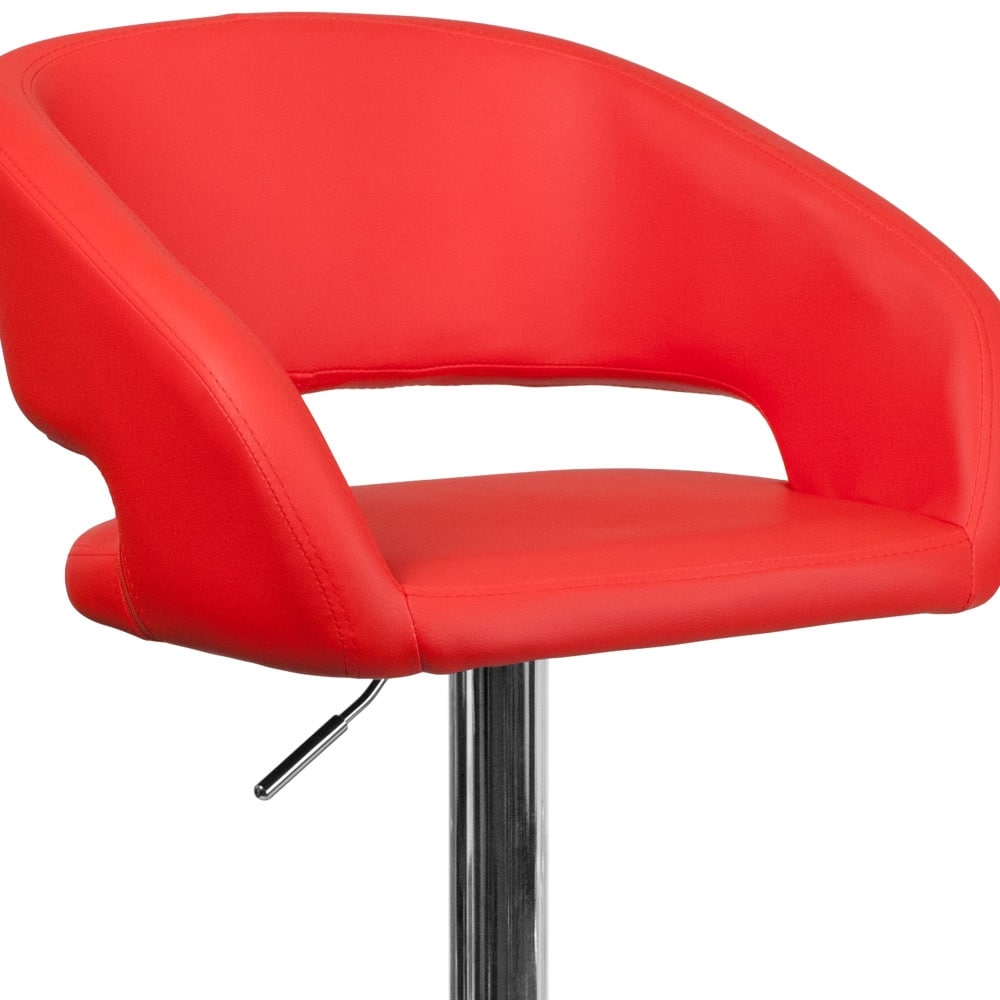 Tabouret de bar moderne rembourré et à hauteur réglable avec dossier arrondi