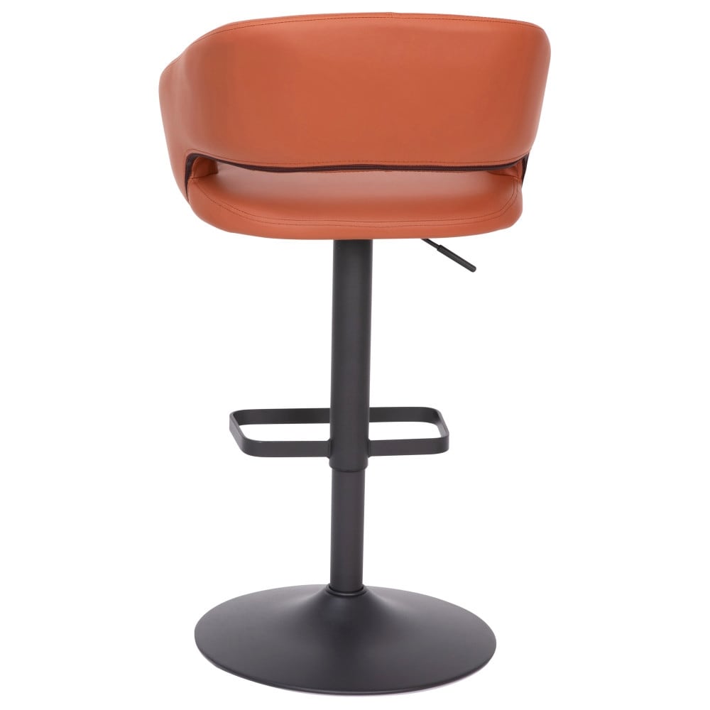 Tabouret de bar moderne rembourré et à hauteur réglable avec dossier arrondi