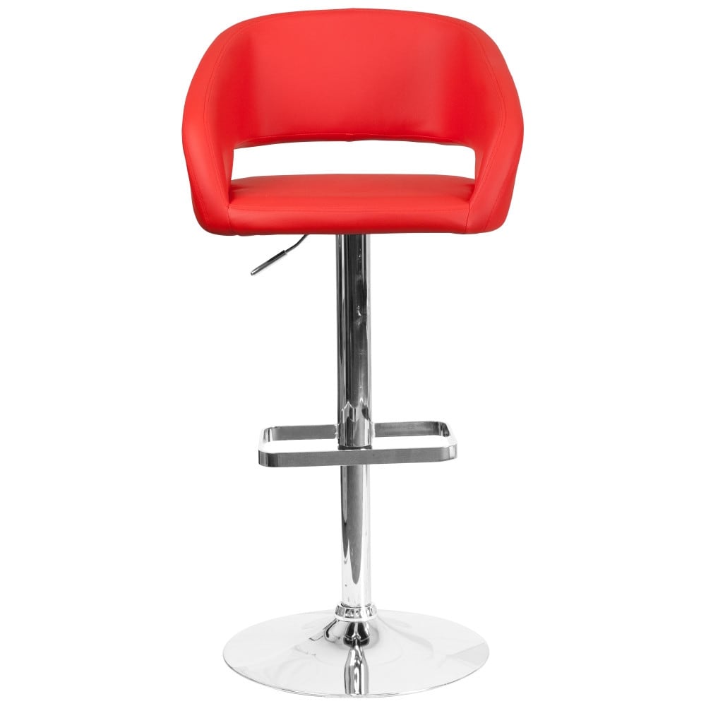 Tabouret de bar moderne rembourré et à hauteur réglable avec dossier arrondi